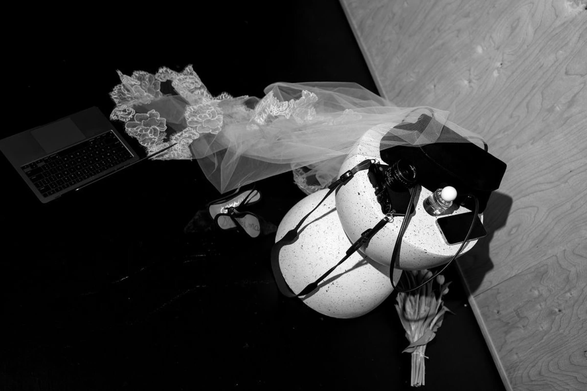 Wedding gear flat lay